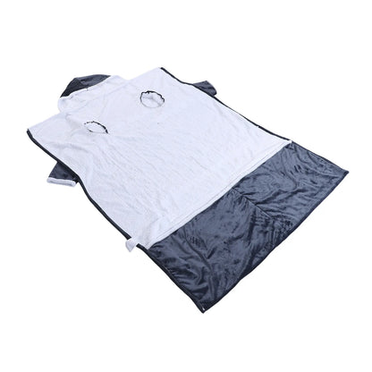 Heated Blanket with Sleeves Hood and Foot Pocket Flannel 10 Heating Levels Electric Wearable Blanket with 3 Time Settings